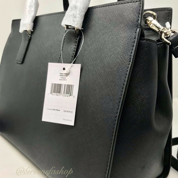 NEW KATE SPADE CAMERON LARGE SATCHEL HANDBAG BLACK - Picture 4 of 11